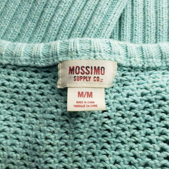 Mossimo Open Knit Tunic Sweater Women's Size Medium Green Scoop Neck Cable *Flaw - Picture 11 of 12